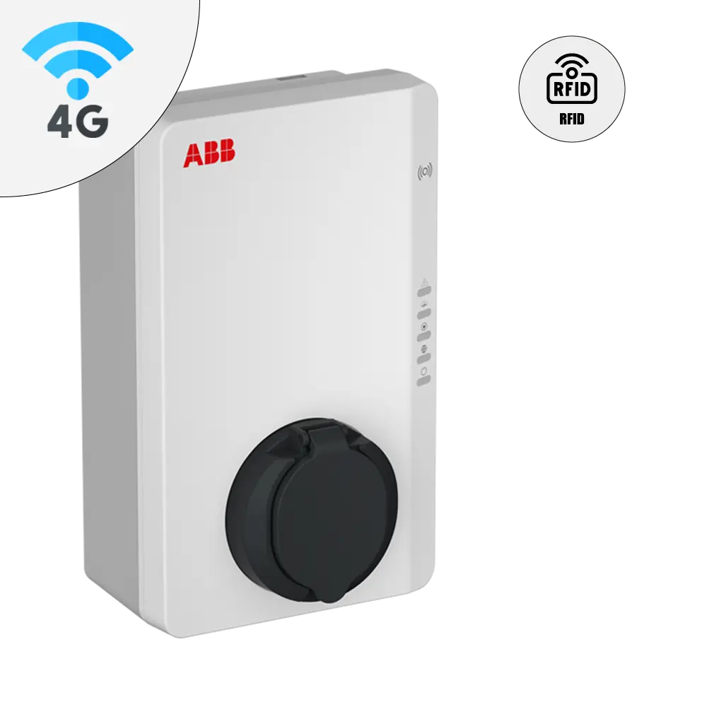 Bezkablowy Socket ABB z 4G i RFID dla ładowania EV